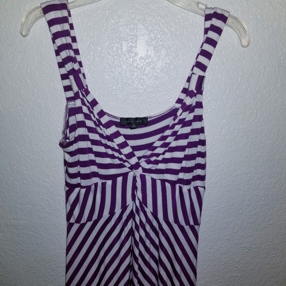 Spense Purple and White Striped Maxi Dress